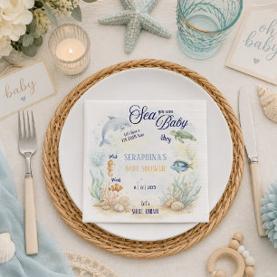 Sea You Soon Baby Shower Napkin
