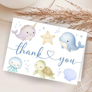 Sea You Soon Baby Shower Ocean Thank You Card
