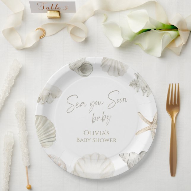 Sea you soon baby shower paper plate (Wedding)