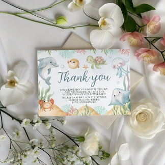Sea You Soon Baby Shower Thank You Enclosure Card
