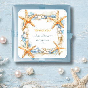 SEA you soon  Baby Shower thank you  Square Sticker