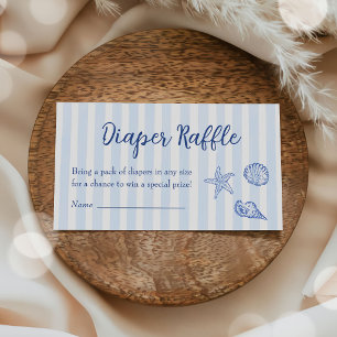 Sea You Soon Coastal Baby Shower Diaper Raffle Enclosure Card
