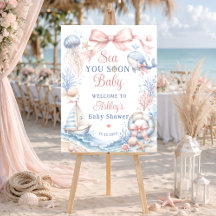 Sea You Soon Girl Baby Baby Shower Welcome