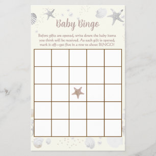Sea You Soon Little Pearl Baby Bingo Flyer