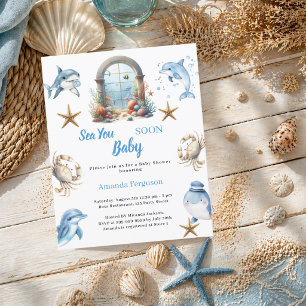 Sea You Soon ocean animals Baby Shower invitation