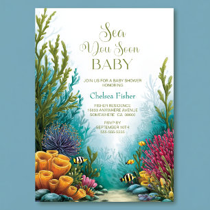 Sea You Soon Ocean Baby Shower Invitation