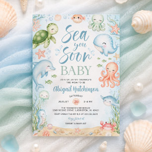 Sea You Soon Ocean Baby Shower Invitation