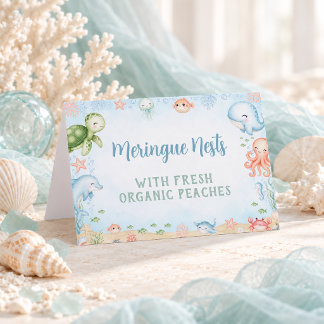 Sea You Soon Ocean Baby Shower Table Tent Cards