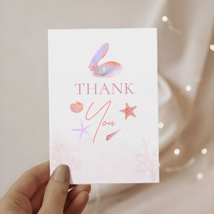 Sea you soon purple coral aesthetic  thank you card