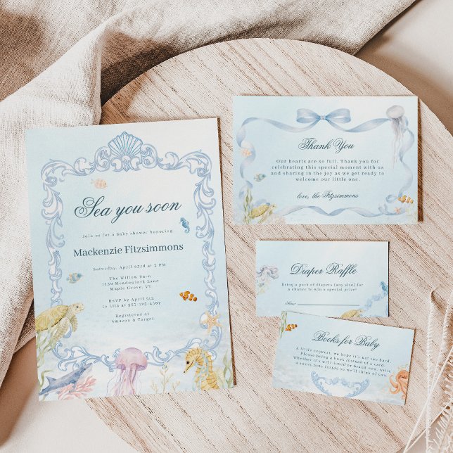 Sea You Soon Rococo Baby Shower Invitation (Sea You Soon Rococo Baby Shower Invitation )