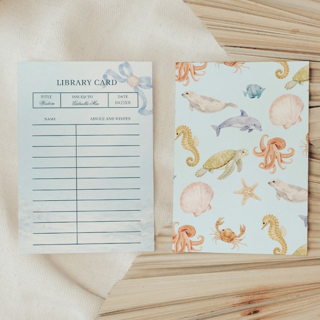 Sea You Soon Rococo Library Advice Card (Sea You Soon Rococo Baby Shower Library Advice Card)