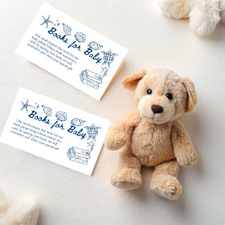 Sea you soon seashells baby shower book request enclosure card