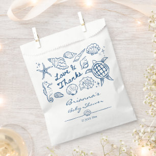 Sea you soon seashells beach boy baby shower favour bag