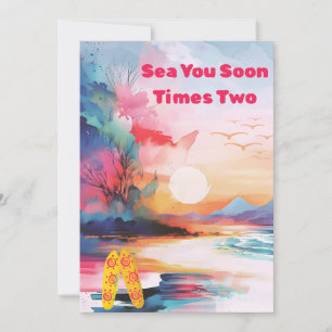 Sea You Soon Times Two Twin Baby Shower Invitation