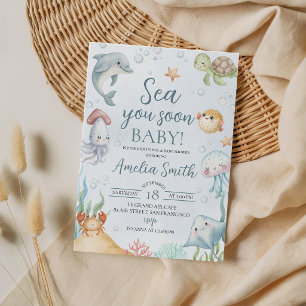 Sea You Soon Under the Sea Baby Shower Invitation