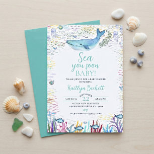 Sea You Soon Under The Sea Baby Shower Invitation