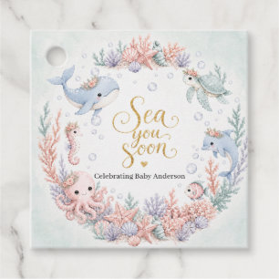 Sea You Soon Under the Sea Neutral Baby Shower Favour Tags