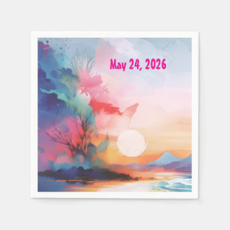 Sea You Soon Watercolor Beach Napkin