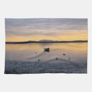 Seabirds and Boat Kitchen Towel