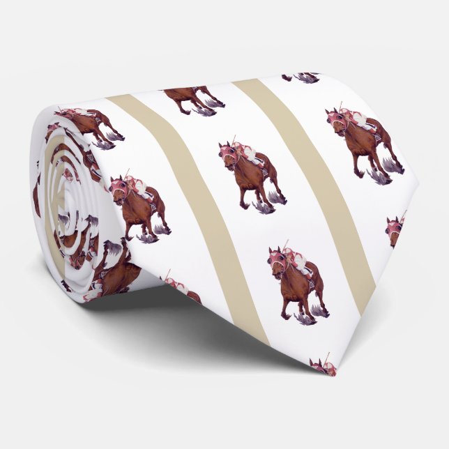 Seabiscuit Defeats War Admiral in Race Neck Tie (Rolled)