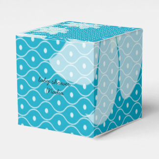 seablue white flower simple elegant favor box