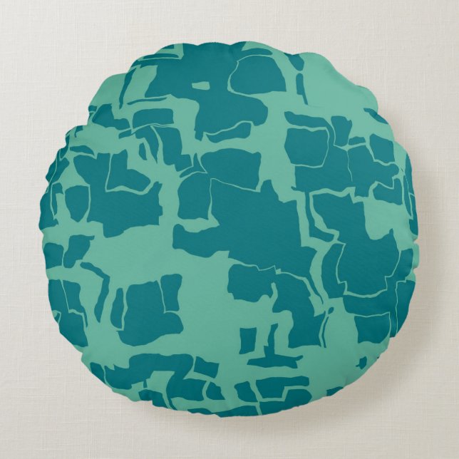 Seabolt Blue Abstract  Round Pillow (Front)