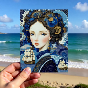 Seafaring Lady Dutch Portrait Postcard
