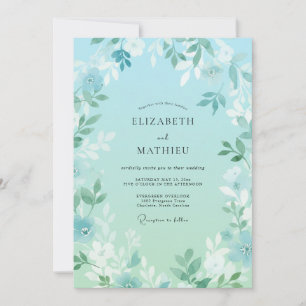 Seafoam Airy Spring Wedding Invitation