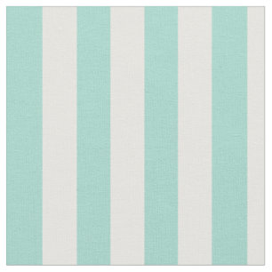 Seafoam and White Vertical Stripes Fabric