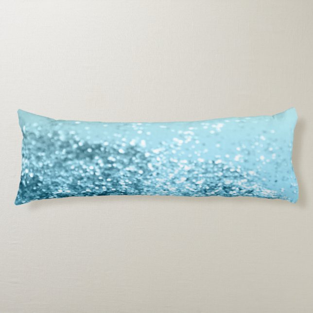 Seafoam Aqua Ocean MERMAID Girls Glitter #3 Body Pillow (Front)