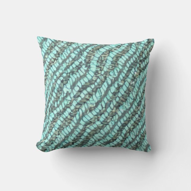 Seafoam Boucle Woven Pattern Throw Pillow (Front)