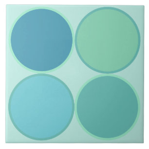 Seafoam colours circle dots tile
