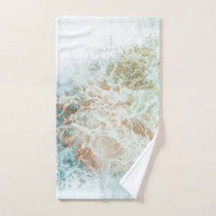 Seafoam Glitter Marble Hand Towel
