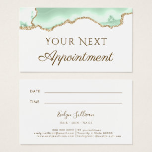 Seafoam green agate appointment card