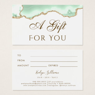 Seafoam green agate gift card