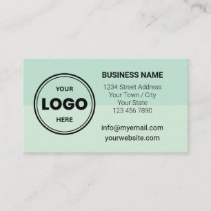 Seafoam Green Custom Logo QR Code Business Card