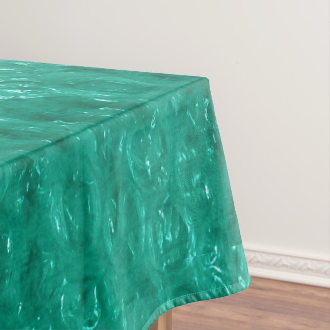 Seafoam Green Dappled Water Tablecloth (In Situ)