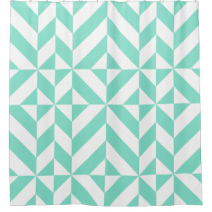 Seafoam Green Geometric Cube Pattern