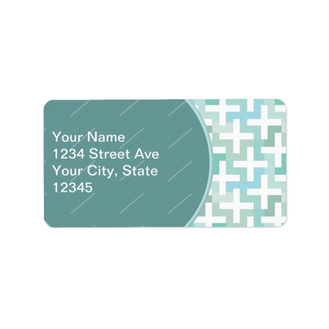 Seafoam Green Geometric Label (Front)