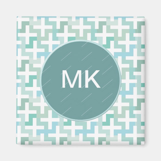Seafoam Green Geometric Magnet (Front)