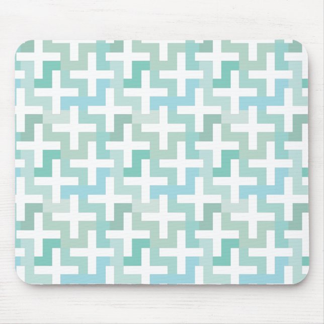 Seafoam Green Geometric Mouse Pad (Front)