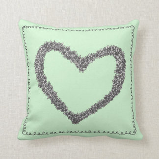 Seafoam Green Heart cushion