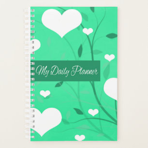 Seafoam Green Hearts Bon Planificateur