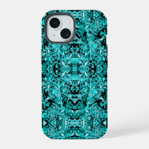 SEAFOAM GREEN ITALIAN BAROQUE PRINT iPhone 15 CASE