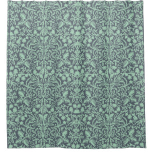 Seafoam Green Jungle Foliage Shower Curtain