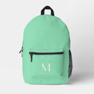 seafoam green - personalized  printed backpack