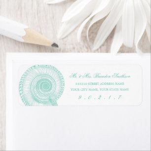 Seafoam Green Sea Shell Return Address Label
