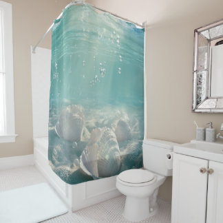 Seafoam Green Seashell Shower Curtain
