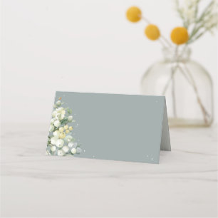 Seafoam Green Snowberry+Eucalyptus Wedding Place Card