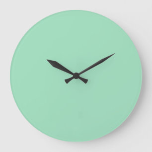 Seafoam Green Solid Colour Large Clock